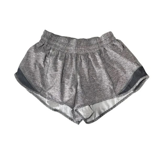 Lululemon Hotty Hot Marl Heather Grey 2.5” Running Athletic Shorts Sz 4 - Picture 6 of 8